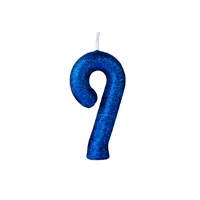VELA REGINA CINTILANTE AZUL Nº