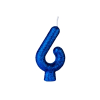 VELA REGINA CINTILANTE AZUL Nº