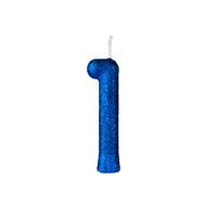 VELA REGINA CINTILANTE AZUL Nº